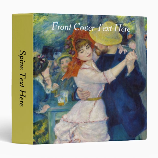 Pierre-Auguste Renoir - Dance at Bougival 3 Ring Binder (Front/Spine)