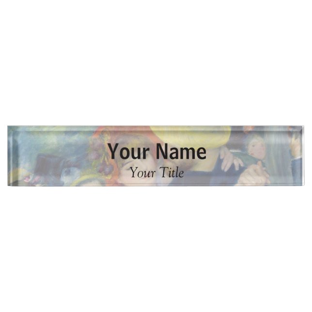 Pierre-Auguste Renoir - Dance at Bougival Desk Name Plate (Front)