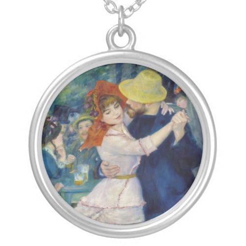 Pierre_Auguste Renoir _ Dance at Bougival Silver Plated Necklace