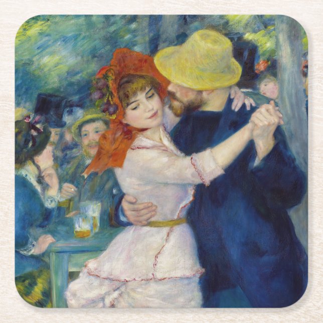 Pierre-Auguste Renoir - Dance at Bougival Square Paper Coaster (Front)