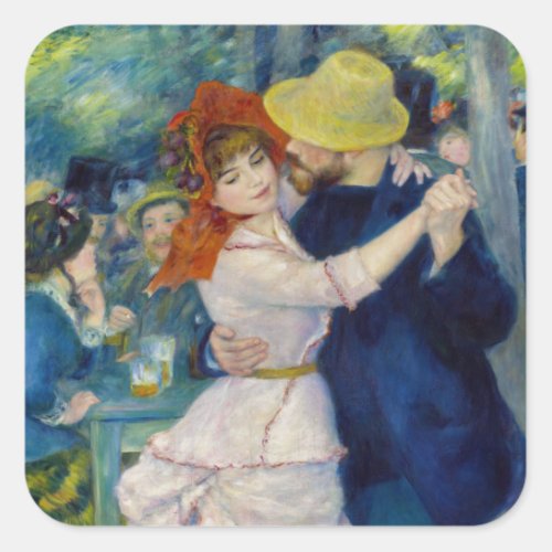 Pierre_Auguste Renoir _ Dance at Bougival Square Sticker