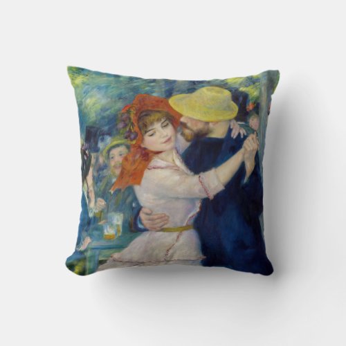 Pierre_Auguste Renoir _ Dance at Bougival Throw Pillow