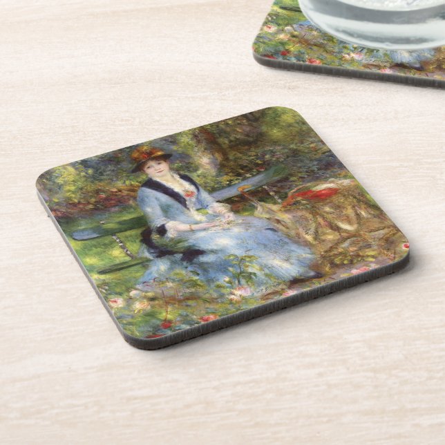 Pierre-Auguste Renoir - Dans les Roses  Beverage Coaster (Left Side)
