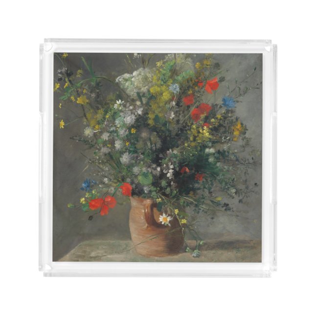 Pierre-Auguste Renoir - Flowers in a Vase 1866 Acrylic Tray (Front)