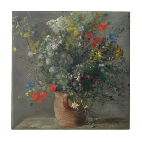Pierre_Auguste Renoir _ Flowers in a Vase 1866 Ceramic Tile