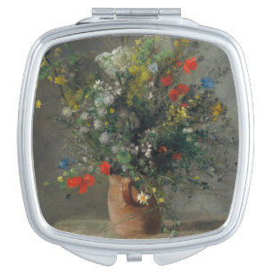Pierre-Auguste Renoir - Flowers in a Vase 1866 Compact Mirror