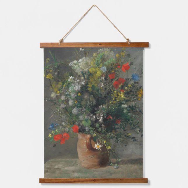 Pierre-Auguste Renoir - Flowers in a Vase 1866 Hanging Tapestry (Front)