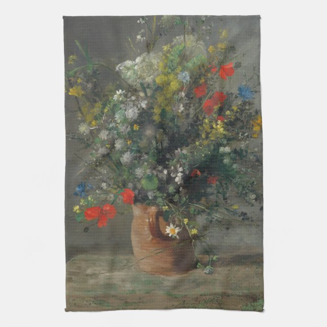 Pierre-Auguste Renoir - Flowers in a Vase 1866 Kitchen Towel (Vertical)