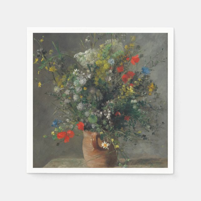 Pierre-Auguste Renoir - Flowers in a Vase 1866 Napkins (Front)