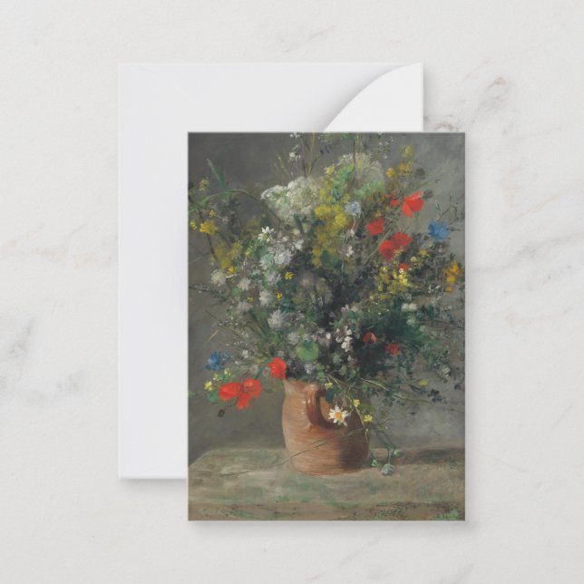 Pierre-Auguste Renoir - Flowers in a Vase 1866 Note Card (Front)