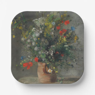 Pierre-Auguste Renoir - Flowers in a Vase 1866 Paper Plates