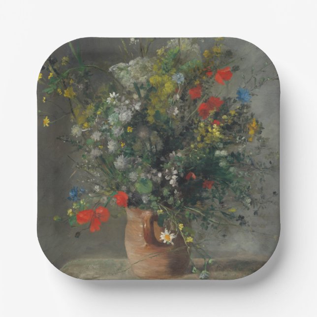 Pierre-Auguste Renoir - Flowers in a Vase 1866 Paper Plates (Front)