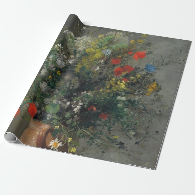 Pierre-Auguste Renoir - Flowers in a Vase 1866 Wrapping Paper (Unrolled)