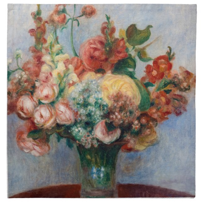 Pierre-Auguste Renoir - Flowers in a Vase Cloth Napkin (Front)