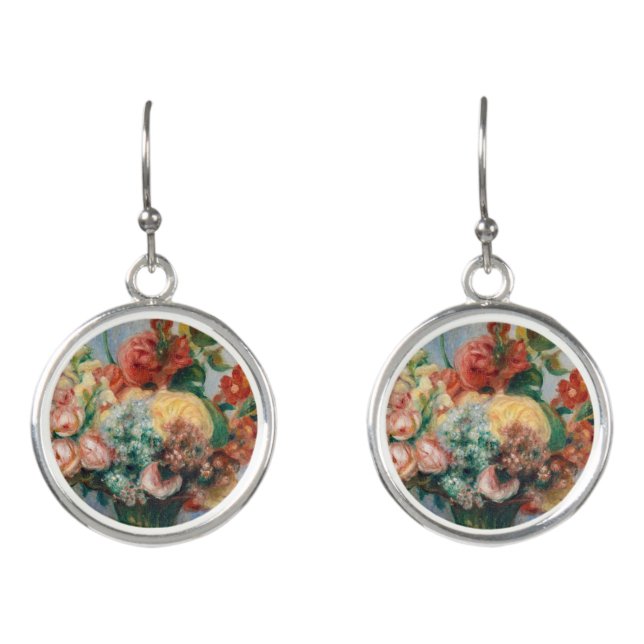 Pierre-Auguste Renoir - Flowers in a Vase Earrings (Front)