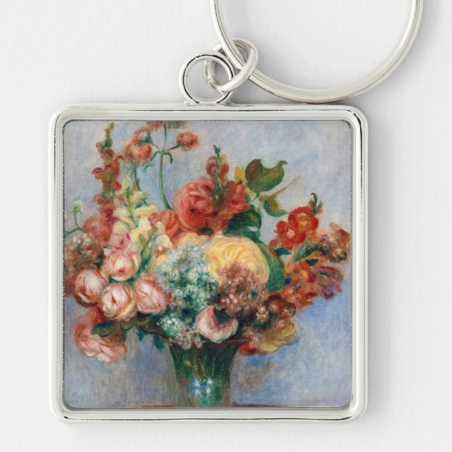 Pierre-Auguste Renoir - Flowers in a Vase Keychain (Front)