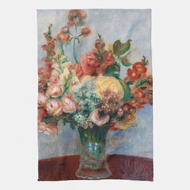 Pierre-Auguste Renoir - Flowers in a Vase Kitchen Towel (Vertical)