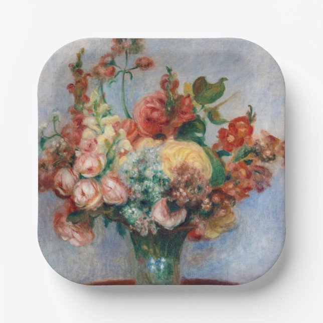 Pierre-Auguste Renoir - Flowers in a Vase Paper Plates (Front)