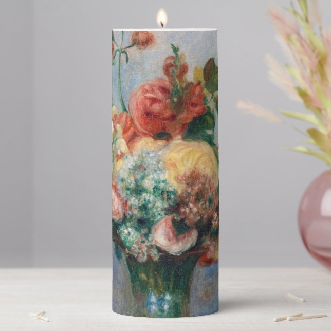 Pierre-Auguste Renoir - Flowers in a Vase Pillar Candle (In Situ)