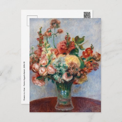 Pierre_Auguste Renoir _ Flowers in a Vase Postcard
