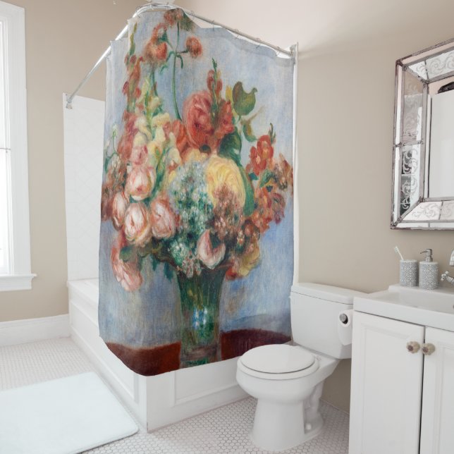 Pierre-Auguste Renoir - Flowers in a Vase Shower Curtain (In Situ)