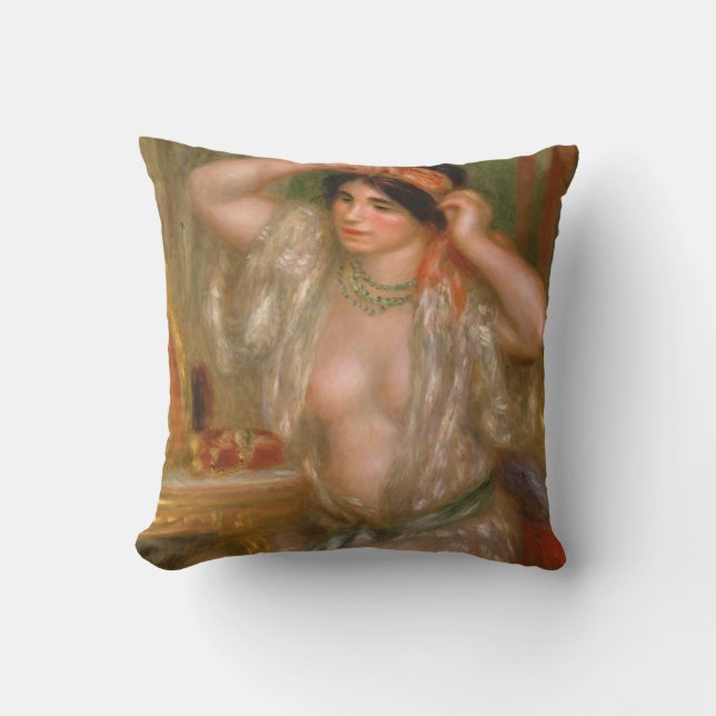 Pierre Auguste Renoir | Gabrielle at the Mirror Throw Pillow (Front)