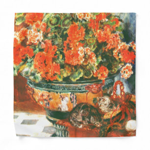 Pierre-Auguste Renoir Geraniums And Cats    Bandana