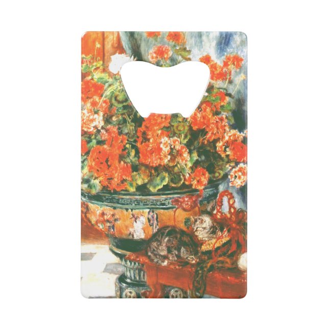 Pierre-Auguste Renoir Geraniums And Cats    Credit Card Bottle Opener (Front)