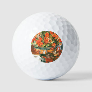 Pierre-Auguste Renoir Geraniums And Cats Golf Balls