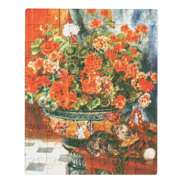 Pierre-Auguste Renoir Geraniums And Cats  Jigsaw Puzzle (Puzzle Vertical)
