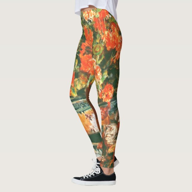 Pierre-Auguste Renoir Geraniums And Cats    Leggings (Left)