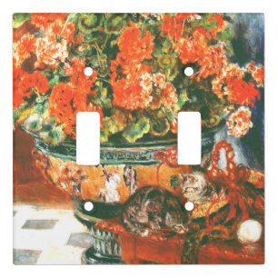 Pierre-Auguste Renoir Geraniums And Cats    Light Switch Cover