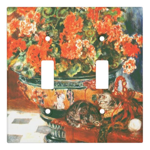 Pierre_Auguste Renoir Geraniums And Cats    Light Switch Cover