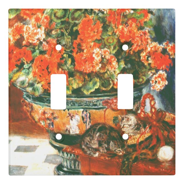 Pierre-Auguste Renoir Geraniums And Cats    Light Switch Cover (Front)