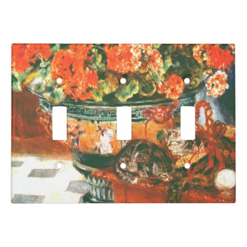 Pierre_Auguste Renoir Geraniums And Cats    Light Switch Cover