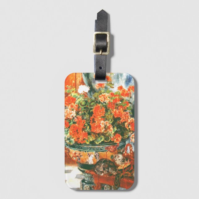 Pierre-Auguste Renoir Geraniums And Cats   Luggage Tag (Front Vertical)