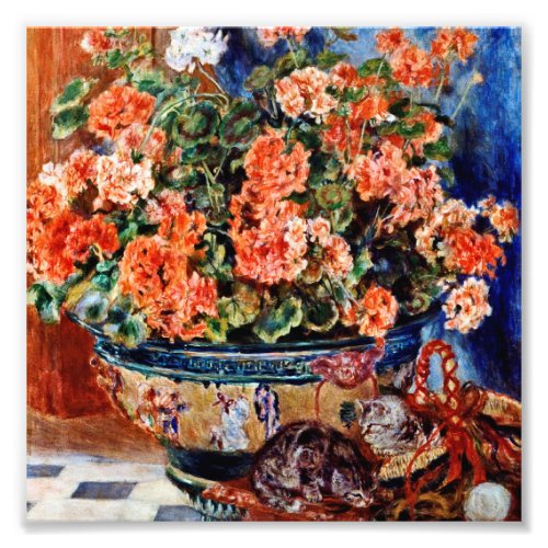 Pierre_Auguste Renoir _ Geraniums And Cats Photo Print