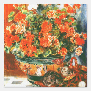Pierre-Auguste Renoir Geraniums And Cats   Sign