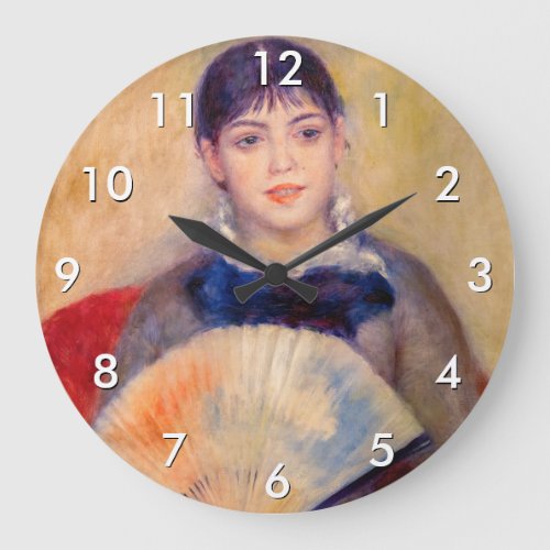 Pierre_Auguste Renoir _ Girl with a Fan Large Clock