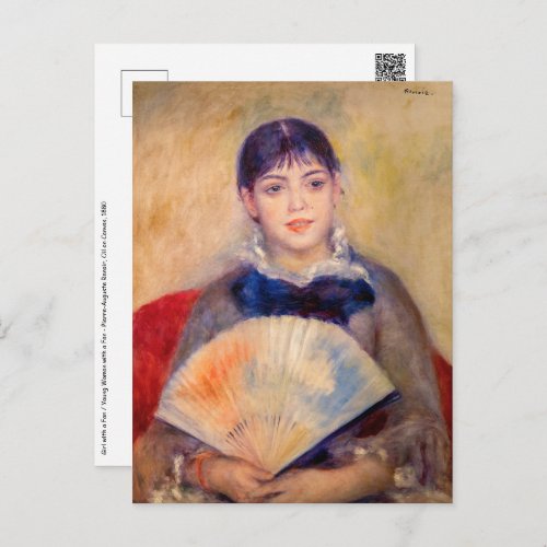 Pierre_Auguste Renoir _ Girl with a Fan Postcard