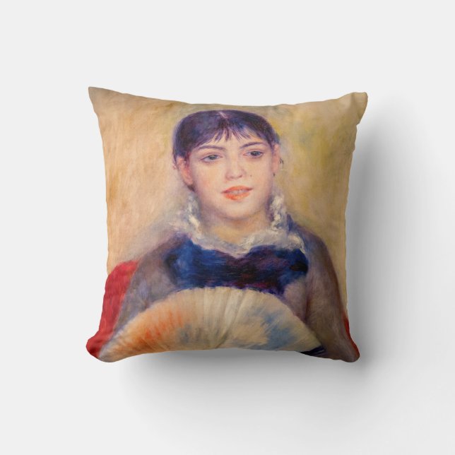 Pierre-Auguste Renoir - Girl with a Fan Throw Pillow (Front)