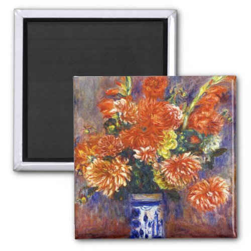 Pierre Auguste Renoir Gladiolas and Dahlias Magnet