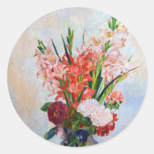 Pierre-Auguste Renoir - Gladioli Classic Round Sticker