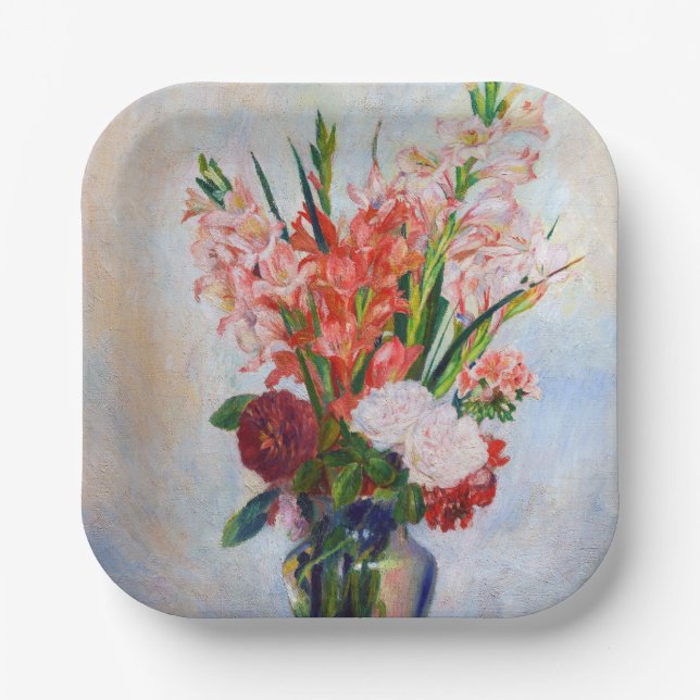 Pierre-Auguste Renoir - Gladioli Paper Plates (Front)