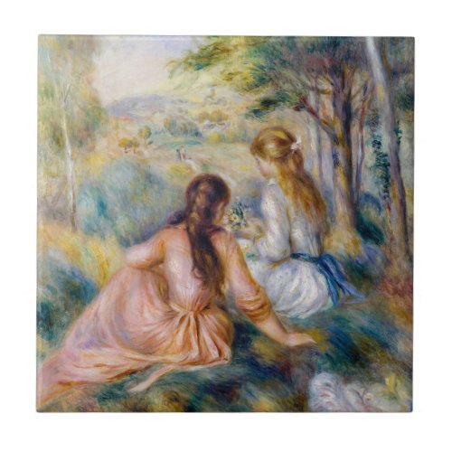 Pierre_Auguste Renoir _ In the Meadow Ceramic Tile