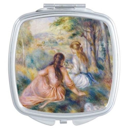 Pierre_Auguste Renoir _ In the Meadow Compact Mirror