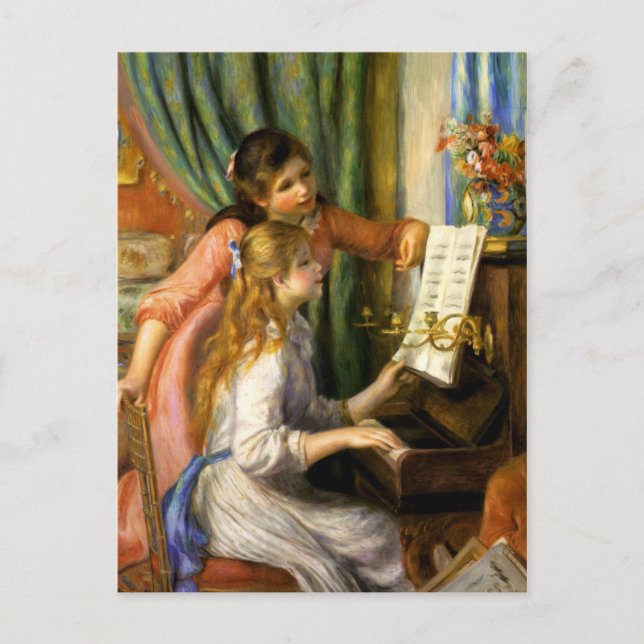 Pierre-Auguste Renoir - Jeunes Filles au Piano Postcard (Front)