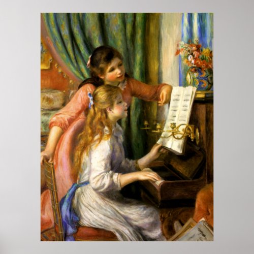 Pierre_Auguste Renoir  Jeunes Filles au Piano Poster