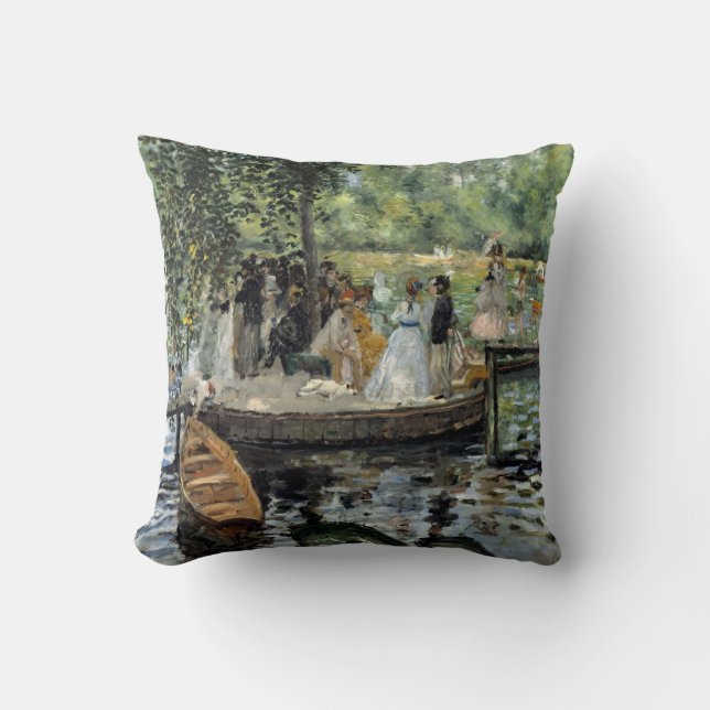 Pierre-Auguste Renoir - La Grenouillere Throw Pillow (Front)