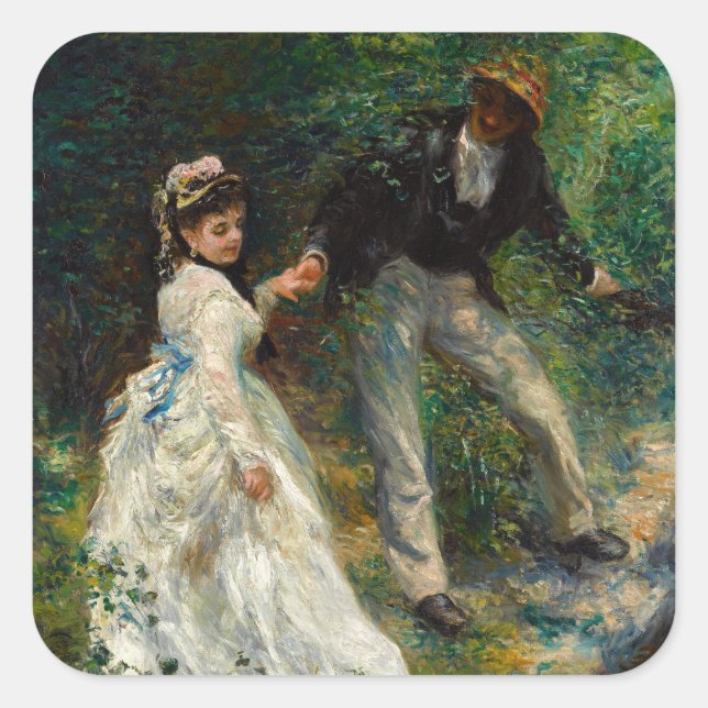 Pierre-Auguste Renoir - La Promenade Square Sticker (Front)